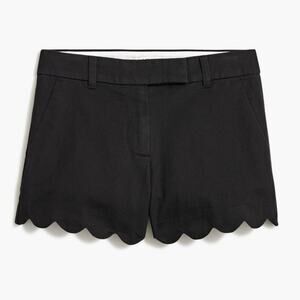 NWT J. Crew 4” Shorts Scalloped Hem Black Size 6